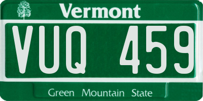 VT license plate VUQ459