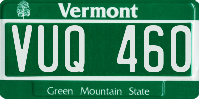 VT license plate VUQ460
