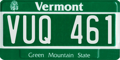 VT license plate VUQ461