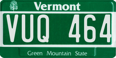 VT license plate VUQ464