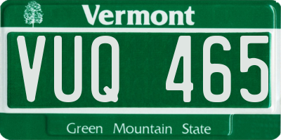 VT license plate VUQ465