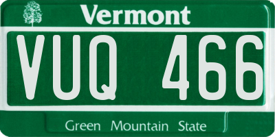 VT license plate VUQ466