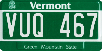 VT license plate VUQ467