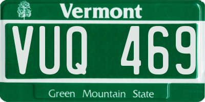 VT license plate VUQ469