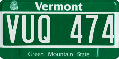 VT license plate VUQ474