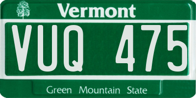 VT license plate VUQ475