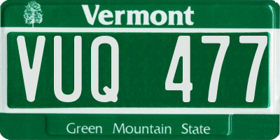 VT license plate VUQ477