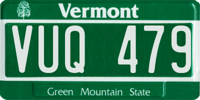 VT license plate VUQ479