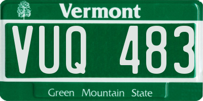 VT license plate VUQ483