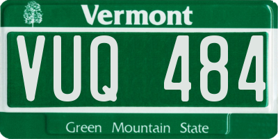 VT license plate VUQ484