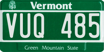 VT license plate VUQ485