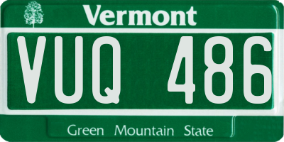 VT license plate VUQ486
