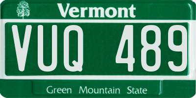 VT license plate VUQ489