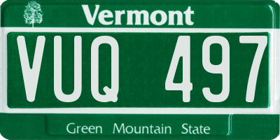 VT license plate VUQ497