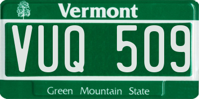 VT license plate VUQ509