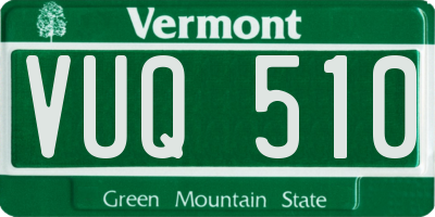 VT license plate VUQ510