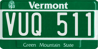 VT license plate VUQ511