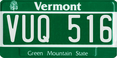 VT license plate VUQ516