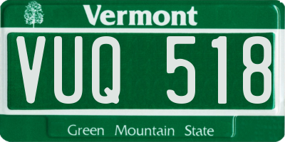 VT license plate VUQ518