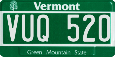 VT license plate VUQ520