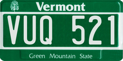 VT license plate VUQ521