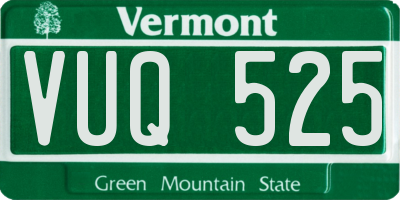 VT license plate VUQ525