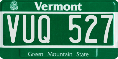 VT license plate VUQ527