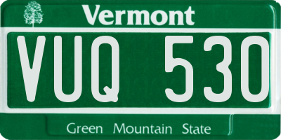 VT license plate VUQ530