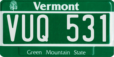 VT license plate VUQ531