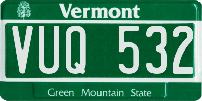 VT license plate VUQ532