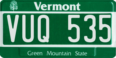 VT license plate VUQ535