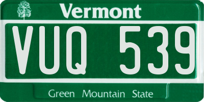 VT license plate VUQ539