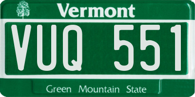 VT license plate VUQ551