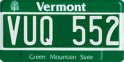 VT license plate VUQ552