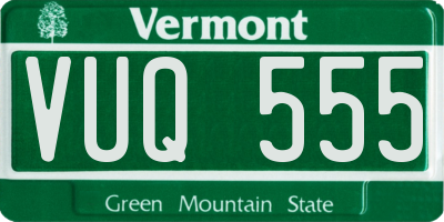 VT license plate VUQ555