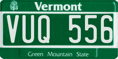 VT license plate VUQ556
