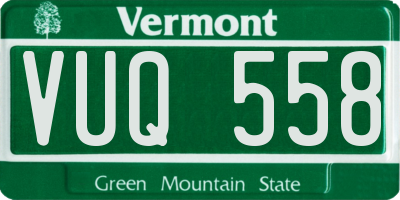 VT license plate VUQ558