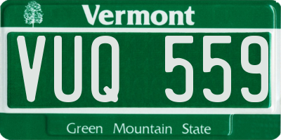 VT license plate VUQ559