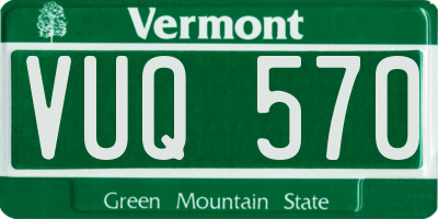 VT license plate VUQ570