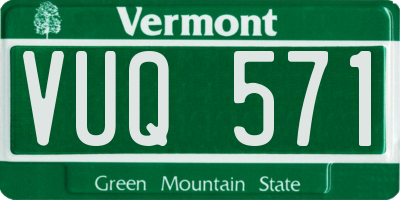 VT license plate VUQ571