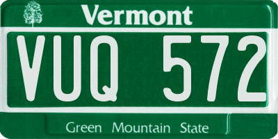 VT license plate VUQ572