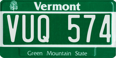 VT license plate VUQ574