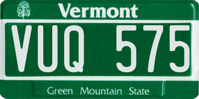 VT license plate VUQ575