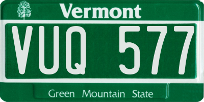 VT license plate VUQ577
