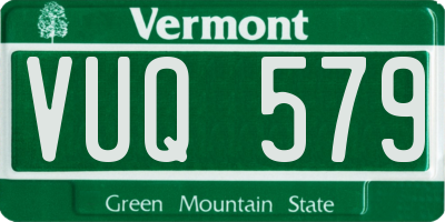 VT license plate VUQ579