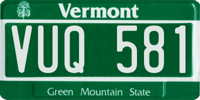 VT license plate VUQ581