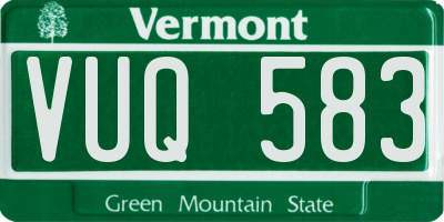 VT license plate VUQ583