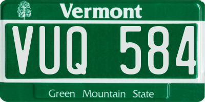 VT license plate VUQ584