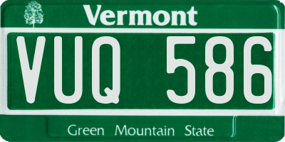 VT license plate VUQ586