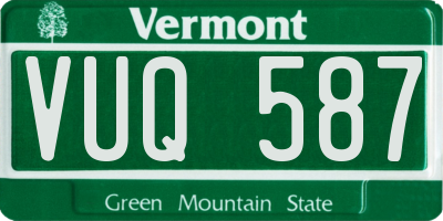 VT license plate VUQ587